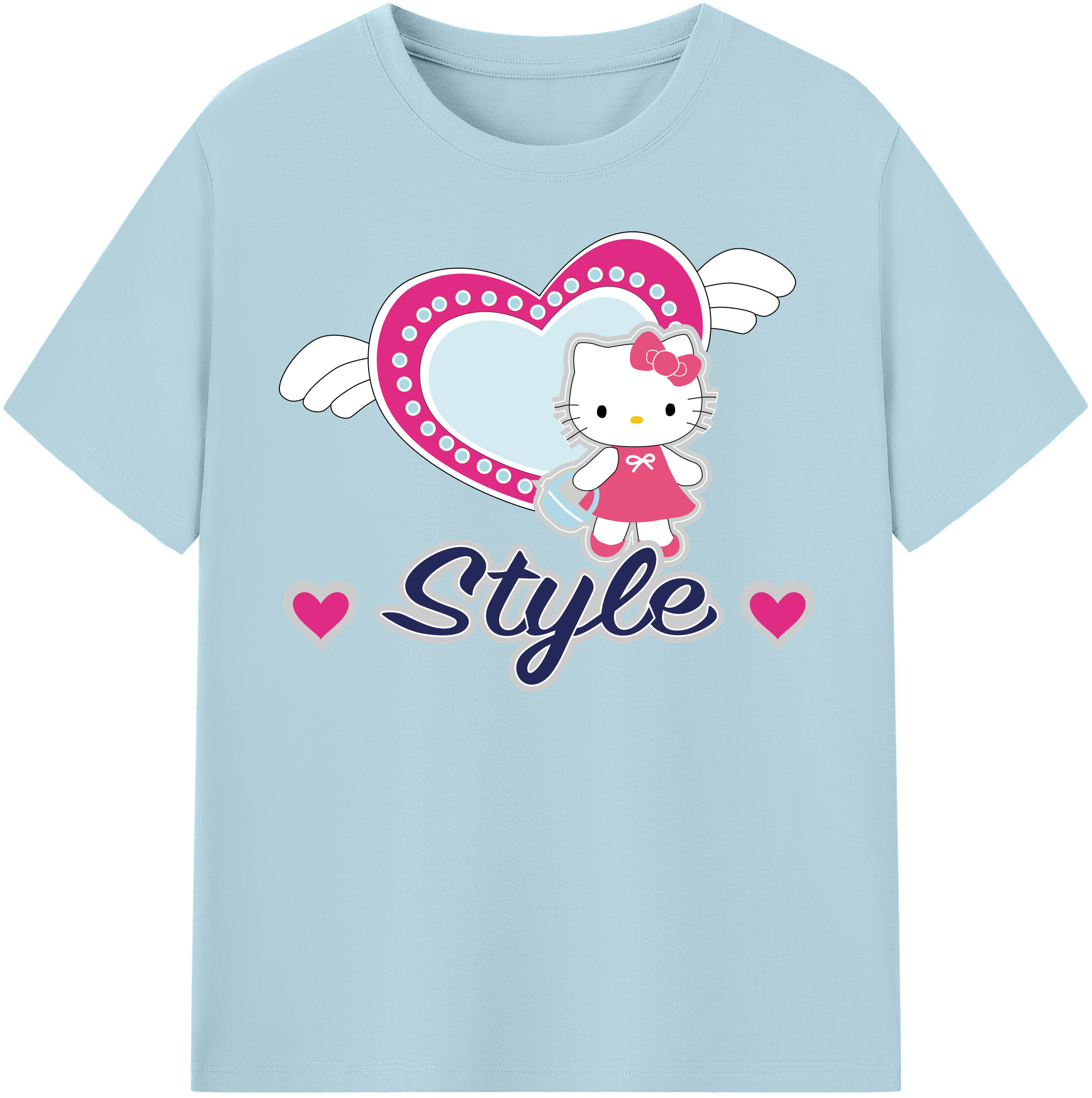 （画像用） Hello Kitty ハローキティ 綿100％半袖Tシャツ（フロントプリント）